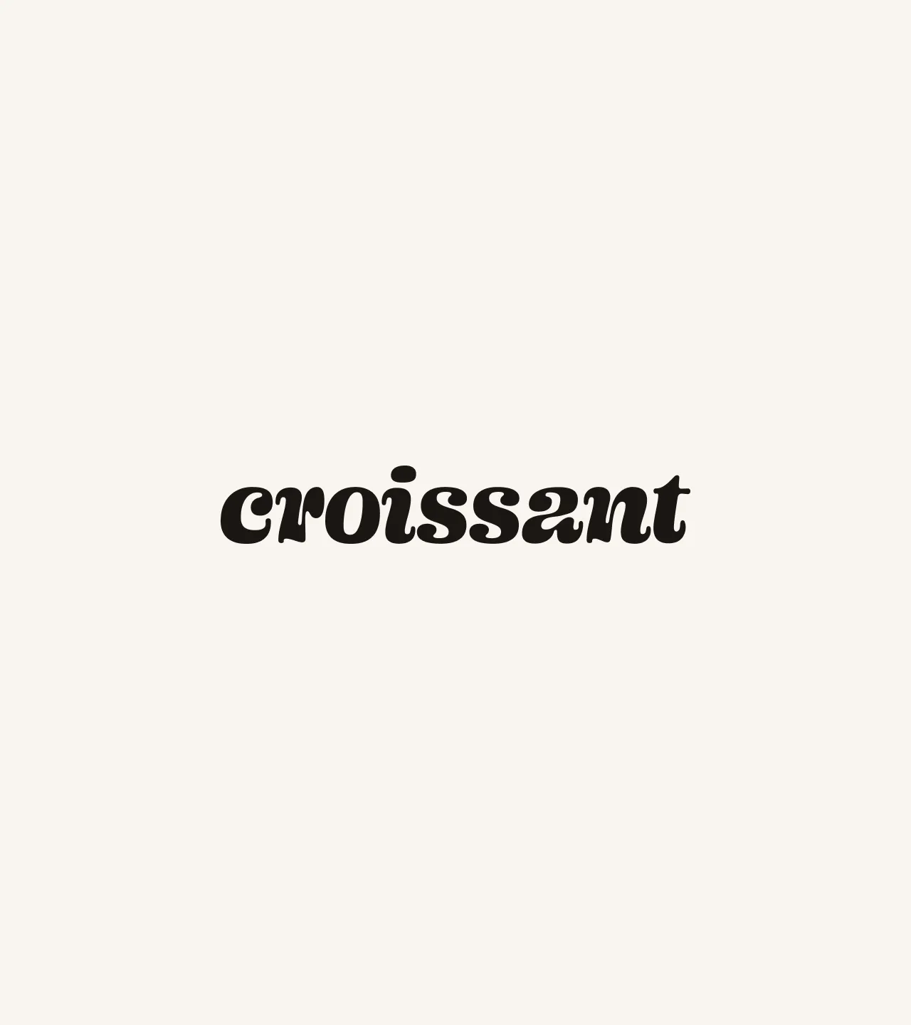 Bureau Croissant wordmark on off-white — near-black 'croissant' lettering on warm white, showing the light-background application