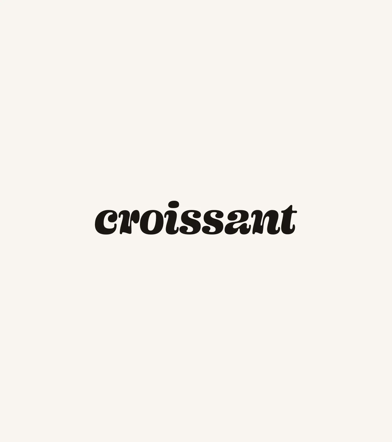 Bureau Croissant wordmark on off-white — near-black 'croissant' lettering on warm white, showing the light-background application